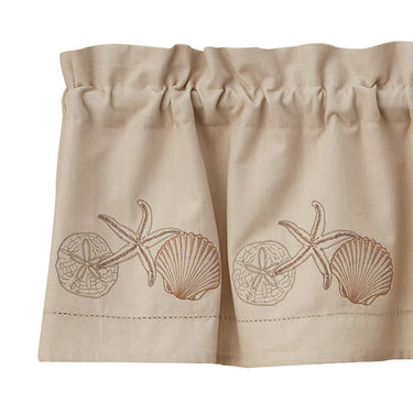 Shells Embroiderd Lined Valance, 60